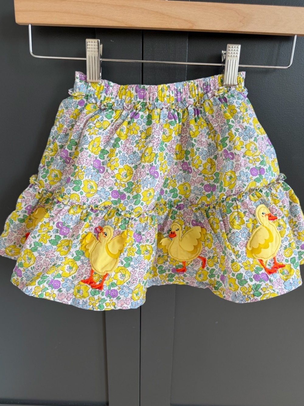 Mini Boden Floral Duck Cotton Skirt | 3-4Y